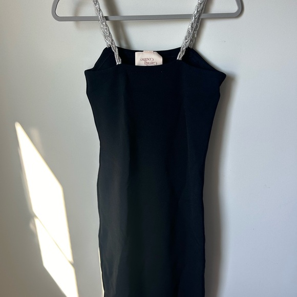 Camila Coelho Black silver braided rhinestone straps Bodycon Mini Dress - Picture 6 of 7